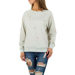 Grey Sweatshirt - Pink Heart