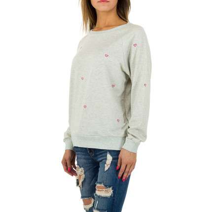 Grey Sweatshirt - Pink Heart