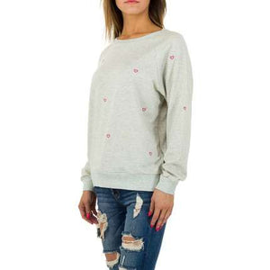 Grey Sweatshirt - Pink Heart