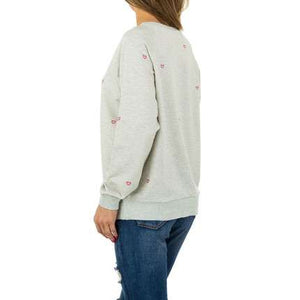 Grey Sweatshirt - Pink Heart