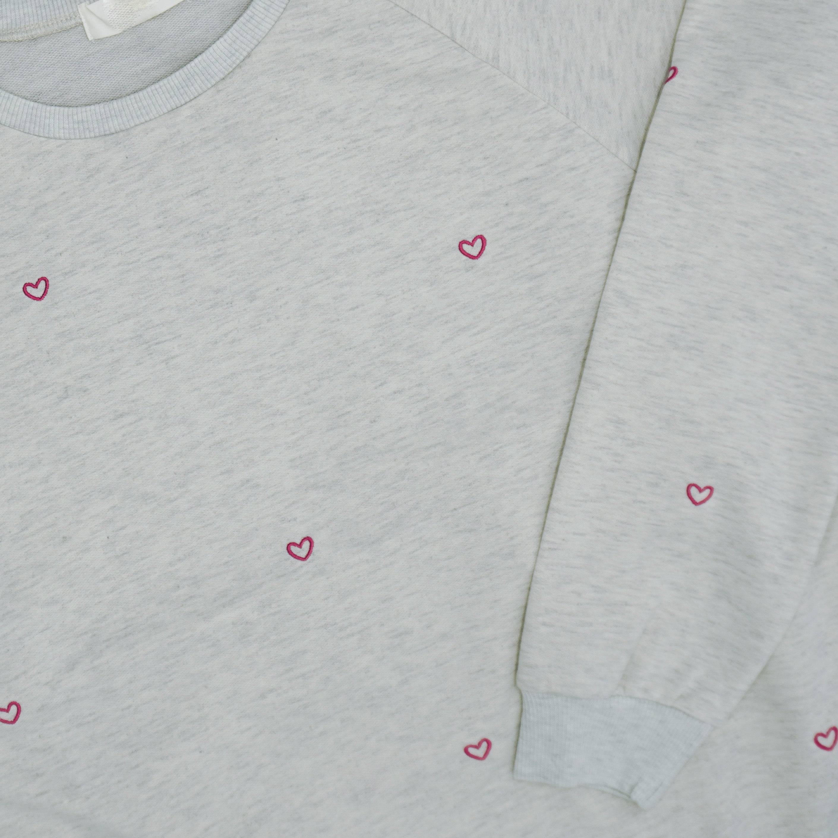 Grey Sweatshirt - Pink Heart