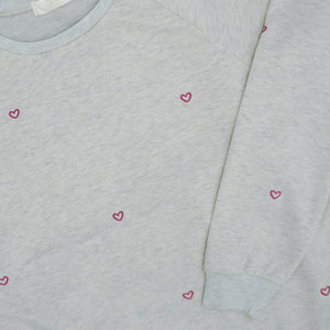 Grey Sweatshirt - Pink Heart