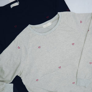 Grey Sweatshirt - Pink Heart