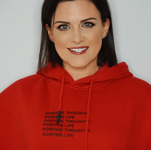 Positive Thoughts Positive Life Hoody (Red)