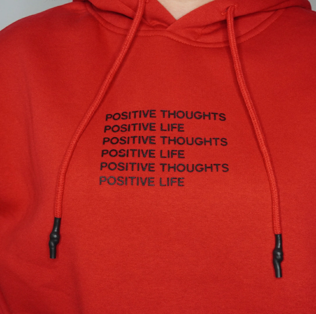 Positive Thoughts Positive Life Hoody (Red)