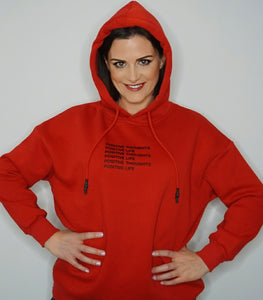 Positive Thoughts Positive Life Hoody (Red)