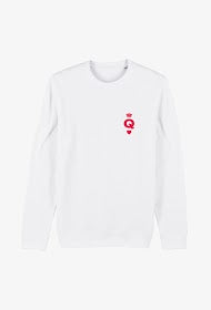 white crew neck soft sweatshirt queen of hearts phoenix boutique